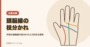 手相の頭脳線の枝分かれ・2本ある意味